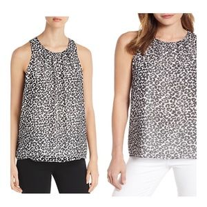 Vince Camino Leopard Print Women’s Black and White Tank Top Size XS NWT